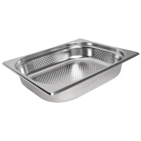 Vogue GN-Behälter Edelstahl 10cm GN1/2 gelocht