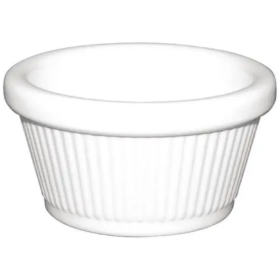 Olympia Kristallon gerillte Auflaufförmchen weiß 11,4cl