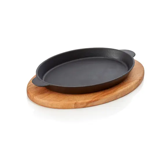 WAS Germany Brat-/Servierpfanne Holz/Gusseisen 