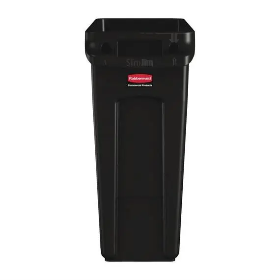 Rubbermaid Slim Jim Abfalleimer mit Entlüftungsschlitzen schwarz 60L, Bild 2