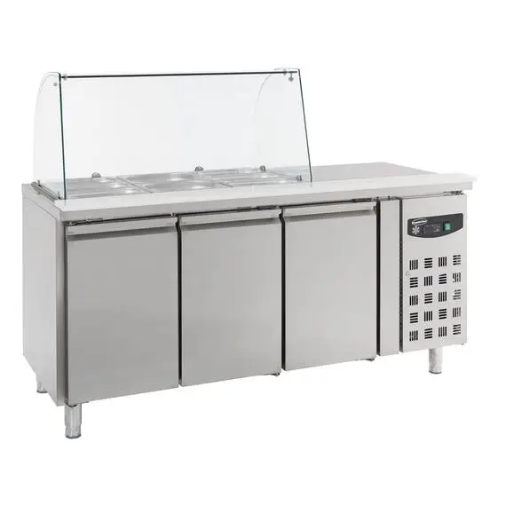 CombiSteel Kühltisch Mit Glas 3 Türen