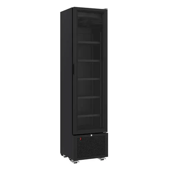 CombiSteel Kühlschrank 1 Glastür Schwarz 221l