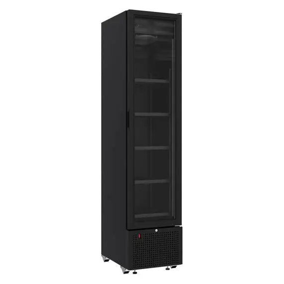 CombiSteel Kühlschrank 1 Glastür Schwarz 348l