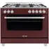 SARO Multifunktionsherd Gas/Elektro TS95C61LVI, Farbe: Rot