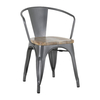 Bolero Bistro Curve Stühle Mit Mango-Holz-Sitzauflage Gunmetal (4 Stück)