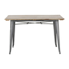 Bolero Bistro Esstisch Latten-Mangoholzplatte Gunmetal 1200mm