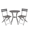Bolero Steel Outdoor Dining Set Schwarz Tisch und zwei Stuehle