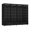 Combisteel Kühlschrank 4 Glastüren Schwarz Jde-2025R Bl