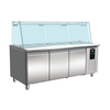 Combisteel Standard Line Kühltisch mit Glas 3 Türen  5X 1/1 Gn Behälter