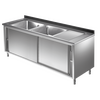 Prismafood Spülschrank 1,6m - 2 Becken  links L40xB40xT25cm STD