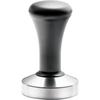 Tamper aus Edelstahl mit schwarzem Griff, Ø 58 mm, 94 mm Höhe