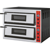 GGF Pizzaofen mit zwei Kammern für 8 Pizzen à 360 mm, Vollschamott, 12 kW, 1010 x 850 x 750mm (BxTxH)