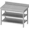 Stalgast Edelstahl Arbeitstisch ECO mit Grund- und Zwischenboden 1600x600x850 mm, mit Aufkantung, Selbstmontage