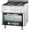 Stalgast Gasherd mit 4 Brennern (3,5x+5+2x7) und Elektro-Umluft-Backofen GN1/1, Serie 700 ND