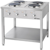 Stalgast Elektroherd, Edelstahl, Serie 700 - 4 Platten à 2,6 kW, 800x700x850 mm (BxTxH)