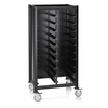 Was Germany Tablettwagen DOUBLE GN 1/1 MENSA BLACK, für 2 x 10 Tabletts, schwarz, 60 x 80 x 165 cm, MDF/Aluminium
