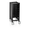 Was Germany Tablettwagen SINGLE GN 1/1 MENSA BLACK, für 7 Tabletts, schwarz, 60 x 44,5 x 125 cm, MDF/Aluminium