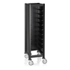 Was Germany Tablettwagen SINGLE GN 1/1 MENSA BLACK, für 10 Tabletts, schwarz, 60 x 44,5 x 165 cm, MDF/Aluminium
