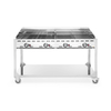 Hendi Grillsystem Green Fire mit 4 Brennern, Profi Line, mit Rollengestell, Hellgrau, 22kW, 1400x612x(H)825mm