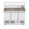 Arktic Pizzatisch, dreitürig mit Aufsatzkühlvitrine 380+40L, 254L, 230V/400W, 1400x700x(H)1491mm