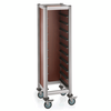 Was Germany Tablettwagen SINGLE MENSA, für 10 Tabletts, braun, 51,5 x 47,5 x 165 cm, MDF Holzoptik/Aluminium