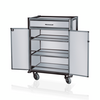 Was Germany Minibar Servicetrolley, 85 x 60 x 135 cm, weiß, dunkle Kanten, Aluminium, MDF