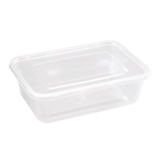Fiesta recycelbare mikrowellengeeignete Plastikbehälter mit Deckel Mittel 650 ml (250 Stück)