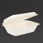 Fiesta Compostable kompostierbare Zuckerrohr Klappdeckelbehälter 18,2cm (250 Stück)