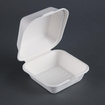 Fiesta Compostable kompostierbare Zuckerrohr Burgerboxen 15,3cm (500 Stück)