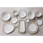 Olympia Kiln dreieckige Teller Kreideweiß 23cm (6 Stück)