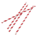 Fiesta Compostable kompostierbare einzeln verpackte Papierstrohhalme 21cm rot-weiß (250 Stück)