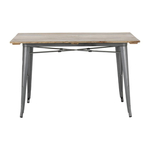 Bolero Bistro Esstisch Latten-Mangoholzplatte Gunmetal 1200mm