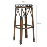 Bolero Pariser Stil PE Rattan Barhocker Schwarzer Punktmix (2 Stück)