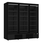 Combisteel Tiefkühlschrank 3 Glastüren Schwarz Jde-1530F Bl
