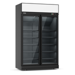 Combisteel Tiefkühlschrank 2 Glastüren Schwarz Ins-1000F Bl