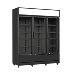 Combisteel Kühlschrank 3 Glastüren Schwarz Fcu-1200 Bl