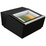 Combisteel Tischmodell Speiseisvitrine Schwarz  Öffnet Auf Der Bedienung Seite