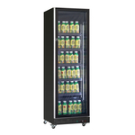 Combisteel Kühlschrank 1 Glastür Schwarz – Breite 620