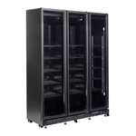 Combisteel Kühlschrank 3 Glastüren Schwarz Nap-1200