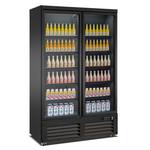 Combisteel Kühlschrank 2 Glastüren Schwarz Ceb-1200R Bl