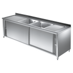Prismafood Spülschrank 2,0m - 2 Becken  mittig L50xB40xT25cm STD