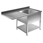 Prismafood Spülmaschinen Spültisch 1,2m-1 Becken  rechts L50xB50xT30cm STD
