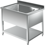 Prismafood Topf - Spültisch mit Grundboden 1,6m-1 Becken  L136xB42xT35cm STD