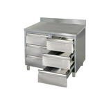 Prismafood Schubladenschrank 1,0m  - mit 6 Schubladen und Aufkantung STD