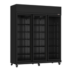 Combisteel Kühlschrank 3 Glastüren Schwarz Irm-1180R Bl