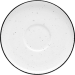 Untertasse, Serie Ankara, weiß, schwarz gesprenkelt, Ø 150 mm, 6 Stück