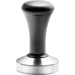 Tamper aus Edelstahl mit schwarzem Griff, Ø 58 mm, 94 mm Höhe