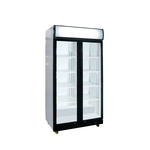 Glastür-Kühlschrank mit Werbedisplay, zwei Flügeltüren, 870x605x1996 (BxTxH)