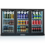 Bar Display Cooler, drei Flügeltüren, 1350x530x835 mm (BxTxH), schwarz