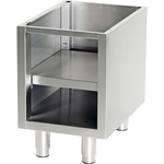 Edelstahl Unterbau mit Grund und Zwischenboden, B. 400 mm, Serie 700 ND